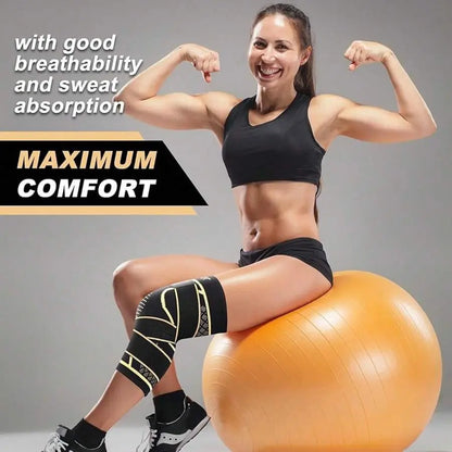 Copper Knee Brace for Women and Men(2 Pack)-Knee Compression Sleeve with Straps,Knee Braces for Knee Pain,Knee Support for Arthritis