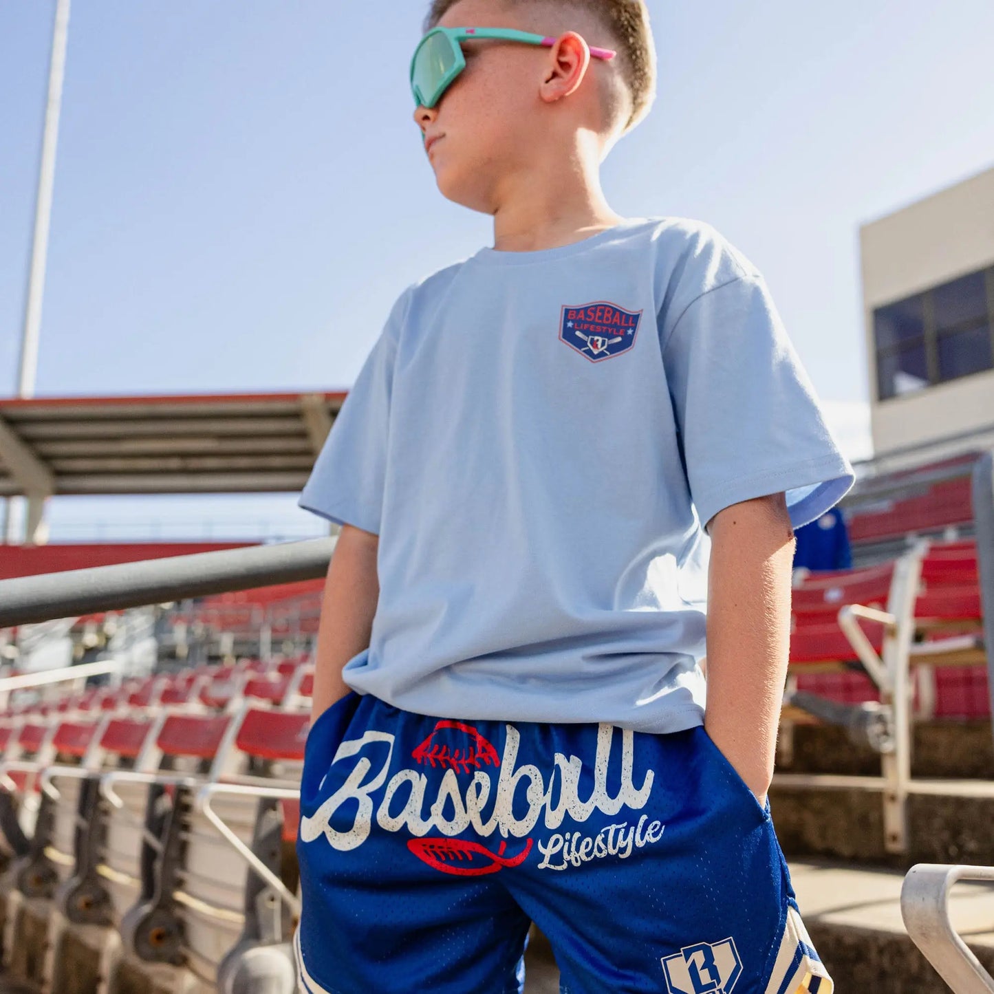 Baseball Youth Court Shorts - Navy