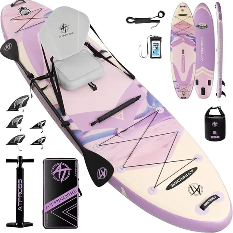 [Dealsforyoudays] 12'X36" Blow up Stand up Paddle Board, Wide Stable PVC Outdoor Sport SUP for Beginners, 500 Lbs Capacity with Kayak Seat, Safety Leash, Waterproof Phone Bag, Repair Kit, Camping Compatibility, Blow up Paddle Board, Stability Paddleboard,