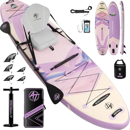 [Dealsforyoudays] 12'X36" Blow up Stand up Paddle Board, Wide Stable PVC Outdoor Sport SUP for Beginners, 500 Lbs Capacity with Kayak Seat, Safety Leash, Waterproof Phone Bag, Repair Kit, Camping Compatibility, Blow up Paddle Board, Stability Paddleboard,