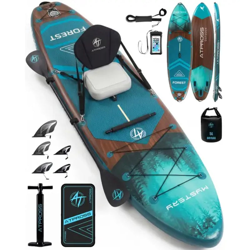 [Dealsforyoudays] 12'X36" Blow up Stand up Paddle Board, Wide Stable PVC Outdoor Sport SUP for Beginners, 500 Lbs Capacity with Kayak Seat, Safety Leash, Waterproof Phone Bag, Repair Kit, Camping Compatibility, Blow up Paddle Board, Stability Paddleboard,
