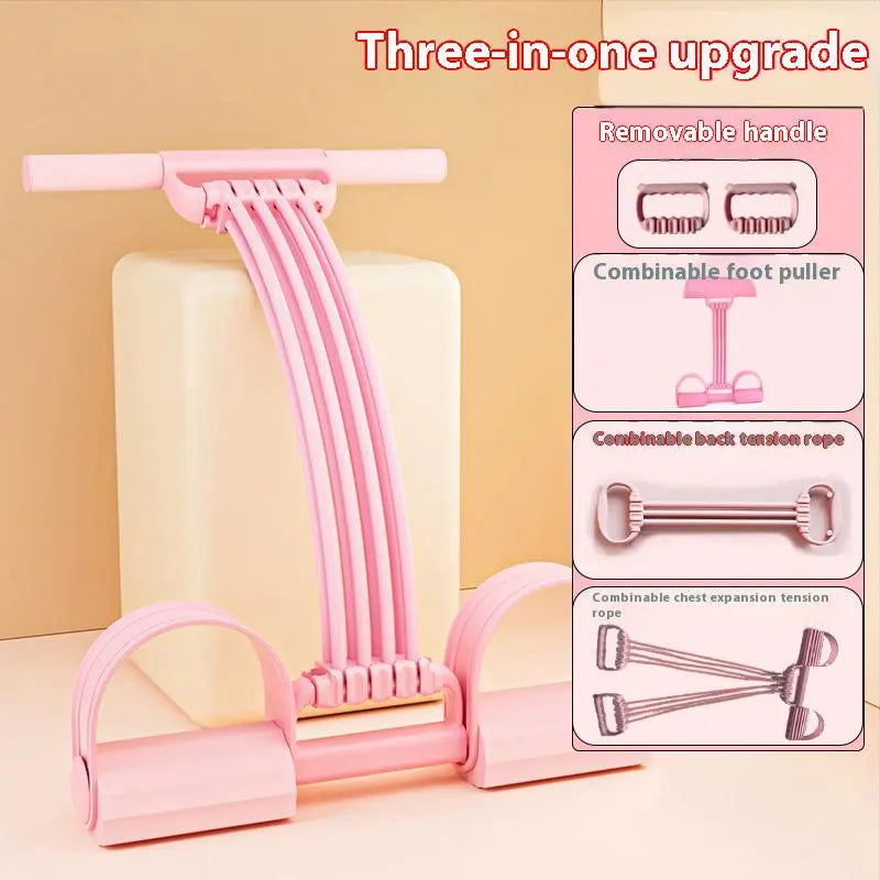 Upgraded 8-Tube Detachable Pedal Resistance Band, Removable Latex Tubes with Adjustable Tension, Full Body Workout Equipment for Abs, Legs, Glutes Home Gym Training