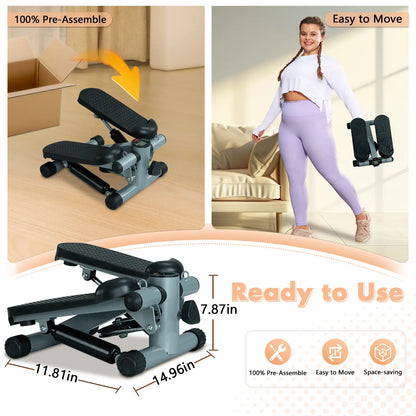 Mini Stair Stepper Machine, Adjustable Stepper with Resistance Bands, Home Cardio Trainer, Suitable for Beginners