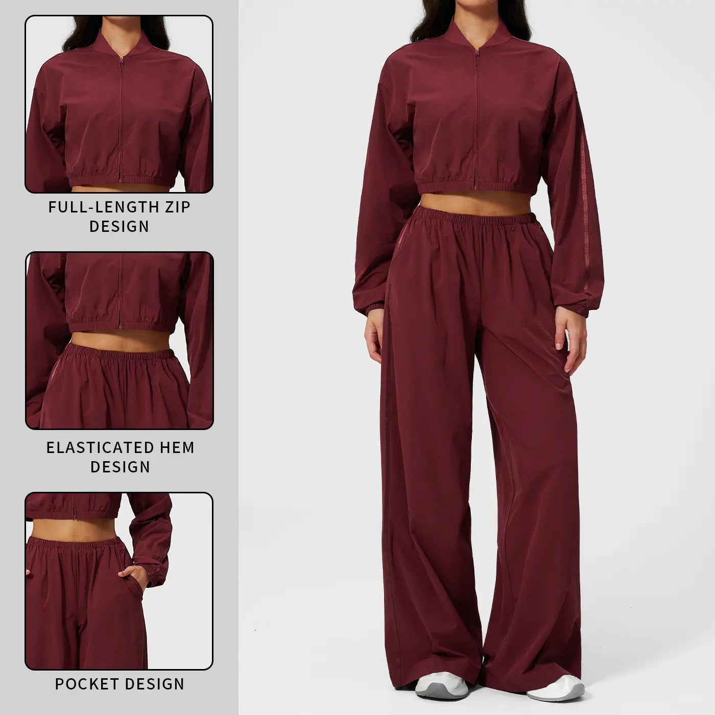 MFVIM Women’S 2 Piece Summer Yoga Workout Set - Sun-Protective Cropped Top, Quick-Dry Long Pants for Outdoor Gym Fitness, 2 Piece Sets, Workout Sets Women