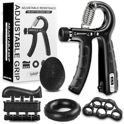 Functional Adjustable Resistance Finger Exerciser Grip Ring - Unisex Hand Fitness Set, Reusable Stress Relief Tool for Muscle Building, Injury Recovery (Forearm Strengthener, Boyfriend Gift Option)