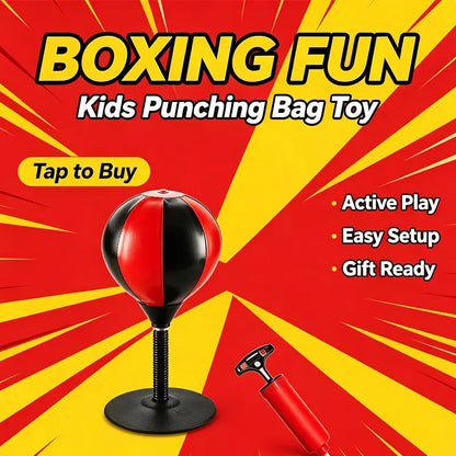 Desktop Inflatable Punching Bag PU Leather Stress Relief Toy Strong Suction Cup Reflex Ball with Air Pump Office Desk Fidget Toy Anxiety Relief Desktop Game Trendy Sensory Toy Perfect Birthday Christmas Gift for Boys Teen Men