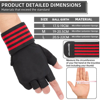 DROPTOP Weight Lifting Gloves for Men & Women Wrist Support Gym Workout Gloves - Black and White Stripes