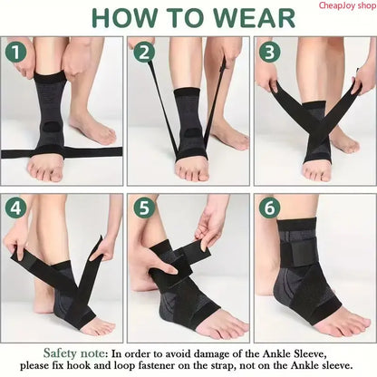 2 Pack Adjustable Compression Ankle Support Sleeves, Flexible Ankle Stabilizer Brace for Achilles Relief, Unisex Recovery Foot Wrap, Comfort Sports Accessory for Running, Gym Workout, Sprain Recovery, Hiking & Daily Joint Protection